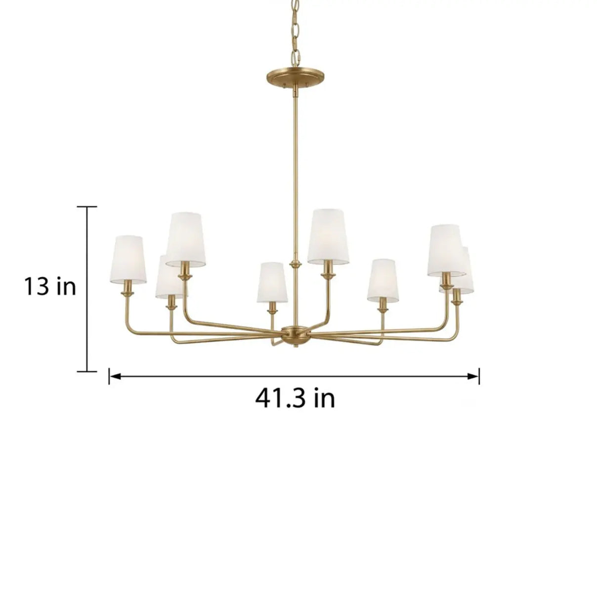 4/6/8-Light Modern Brass Chandelier with Fabric Shades Image - 13