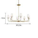 4/6/8-Light Modern Brass Chandelier with Fabric Shades Image - 13