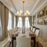 4/6/8-Light Modern Brass Chandelier with Fabric Shades Image - 4