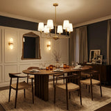 4/6/8-Light Modern Brass Chandelier with Fabric Shades Image - 5