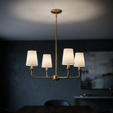 4/6/8-Light Modern Brass Chandelier with Fabric Shades Image - 7