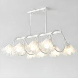 8-Light Modern Green Floral Island Chandelier Light Image - 10