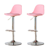 Adjustable Bucket Leather Seat Iron Swivel Bar Stools Image - 44