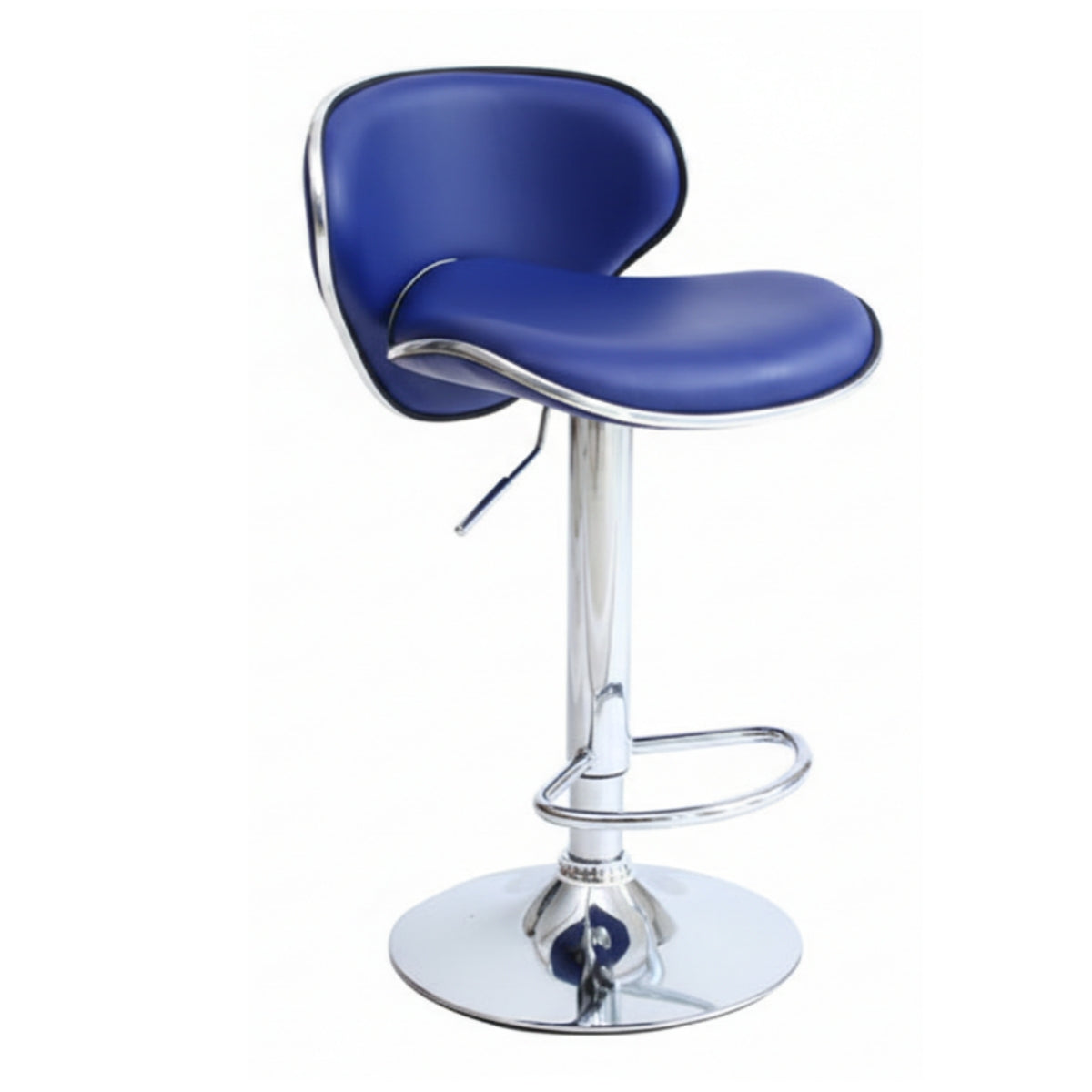 Beige Saddle Leather Adjustable Metal Swivel Bar Stool Image - 45