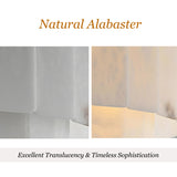 Contemporary Alabaster Oval Marble Chain Island Light Image - 13