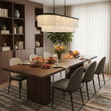 Contemporary Alabaster Oval Marble Chain Island Light Image - 14