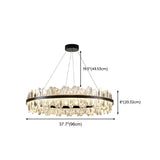 Contemporary Ring Crystal Living Room Black Chandelier Image - 14