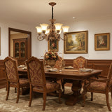 Elegant Antique Bronze 8-Light Vintage Ceiling Chandelier Image - 23