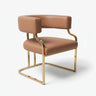 Glam Open Back Faux Leather Upholstered Arm Chair Image - 63