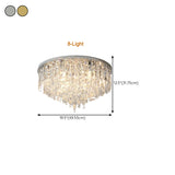 Living Room Gorgeous Crystal Flush Mount Ceiling Light Image - 24