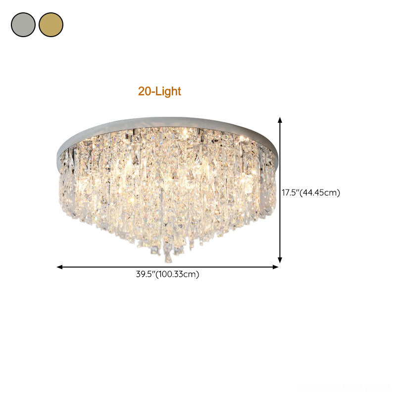 Living Room Gorgeous Crystal Flush Mount Ceiling Light Image - 27