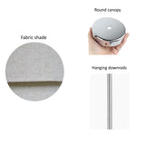 Modern 2 Tiers Fabric Drum Pendant Light Image - 17