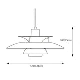 Modern Flying Saucer Layered Living Room Pendant Light #size