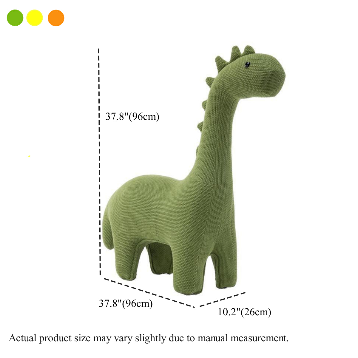 Modern Green Dinosaur-Shaped Knitted Kids Chair #size