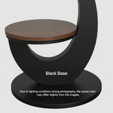 Modern Round Wood Pedestal Side Table with Dual Shelves Image - 21
