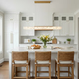Modern Slim Alabaster Kitchen Island Linear Pendant Light Image - 10
