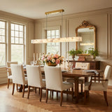 Modern Slim Alabaster Kitchen Island Linear Pendant Light Image - 11