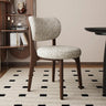 Modern Upholstered Curved Back Armless Wood Dining Chair Image - 18