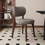 Modern Upholstered Curved Back Armless Wood Dining Chair Image - 19