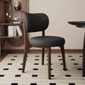 Modern Upholstered Curved Back Armless Wood Dining Chair Image - 20
