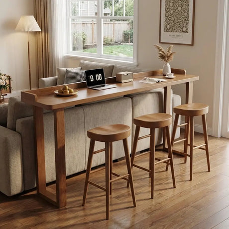 Modern Wooden Bar Table for Home & Office Image - 16