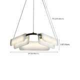 Postmodern Circular Alabaster Living Room Chandelier #size