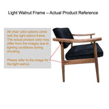 Scandinavian Wood Dining Chair with Padded Fabric Seat Image - 14
