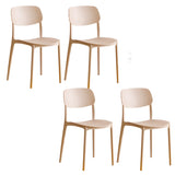 Stackable Armless Dining Side Chair with Open Low Back Image - 13