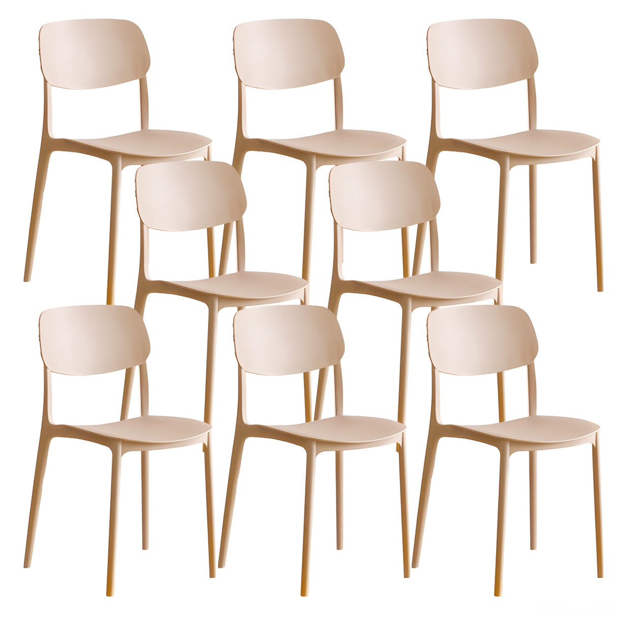 Stackable Armless Dining Side Chair with Open Low Back Image - 14