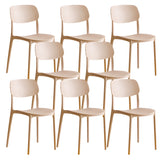 Stackable Armless Dining Side Chair with Open Low Back Image - 14