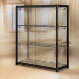 Stylish Black Clear Glass Adjustable Display Cabinet Image - 36