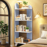 Stylish Open Wood Curved Corner Storage Bookcase White Image - 12