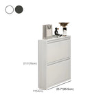 Wall Mounted Wooden Entryway White Drop Front Shoe Storage Image - 45
