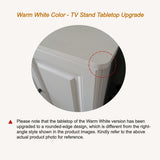 Warm White Wooden Open Storage TV Stand with Drawers Image - 22