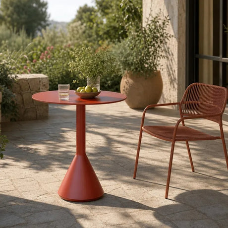 Waterproof Iron Frame Outdoor Round Coffee Table Image - 13