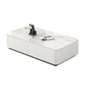 White Stone Rectangular Drawers Block Base Coffee Table Image - 14