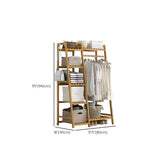 A-Frame Bamboo Natural Stand Coat Rack with Shelves #size