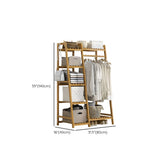A-Frame Bamboo Natural Stand Coat Rack with Shelves #size