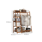 A-Frame Bamboo Natural Stand Coat Rack with Shelves Image - 23