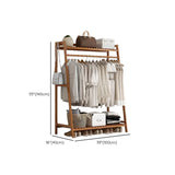 A-Frame Bamboo Natural Stand Coat Rack with Shelves Image - 28