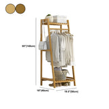 A-Frame Bamboo Tan High Garment Coat Rack with Shelf #size