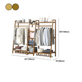 A-Frame Bamboo Tan High Garment Coat Rack with Shelf Image - 30