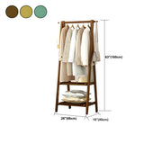 A-Frame Wooden Green Garment Rack with Hooks and Shelves #size