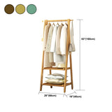 A-Frame Wooden Green Garment Rack with Hooks and Shelves Image - 17