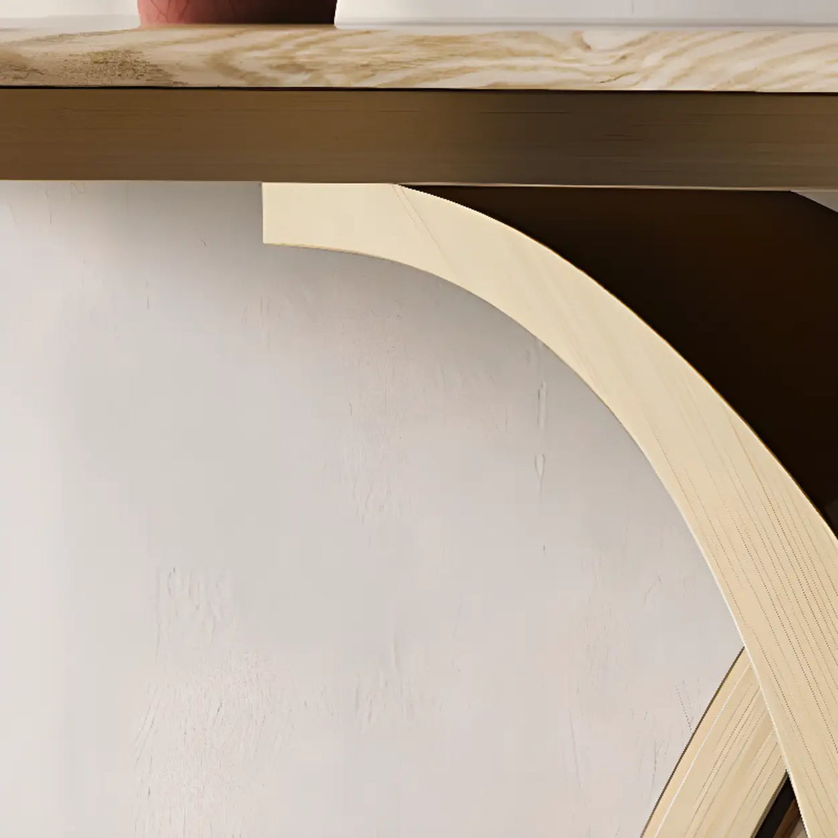 Abstract Ash Wood Irregular Oval Decorative Console Table Image - 7