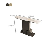 Abstract Base Half Moon Sintered Stone Black Console Table #size