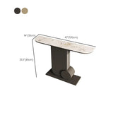 Abstract Base Half Moon Sintered Stone Black Console Table Image - 12