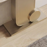 Abstract Base Half Moon Sintered Stone Black Console Table Image - 8