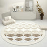 Abstract Modern Round Polyester Apricot Area Rug Image - 4