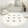 Abstract Modern Round Polyester Apricot Area Rug Image - 7